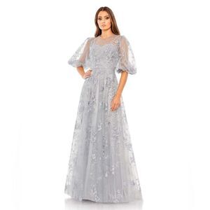 MAC DUGGAL 50671 EMBROIDERED ILLUSION LINE GOWN DRESS 8 bridal wedding‎ women’s